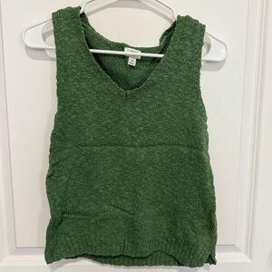 J Crew Green Sleeveless Sweater Top